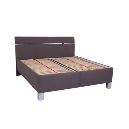 Polsterbett mit Matratze und Stauraum ALIS 180x200 cm Braun
