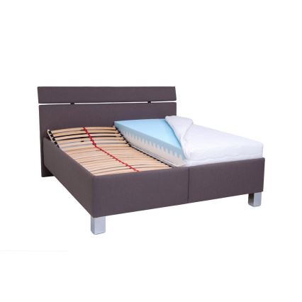 Polsterbett mit Matratze und Stauraum ALIS 180x200 cm Braun