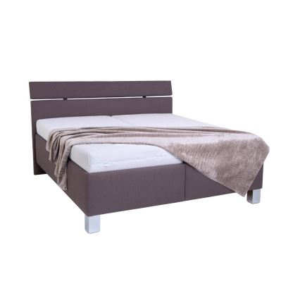 Polsterbett mit Matratze und Stauraum ALIS 180x200 cm Braun
