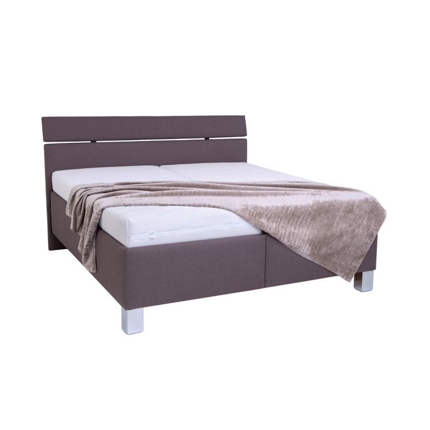 Polsterbett mit Matratze und Stauraum ALIS 180x200 cm Braun