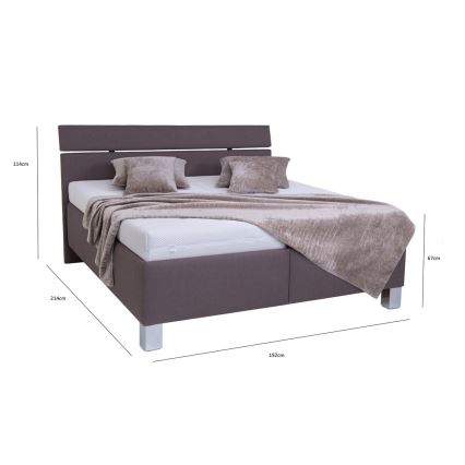 Polsterbett mit Matratze und Stauraum ALIS 180x200 cm Braun