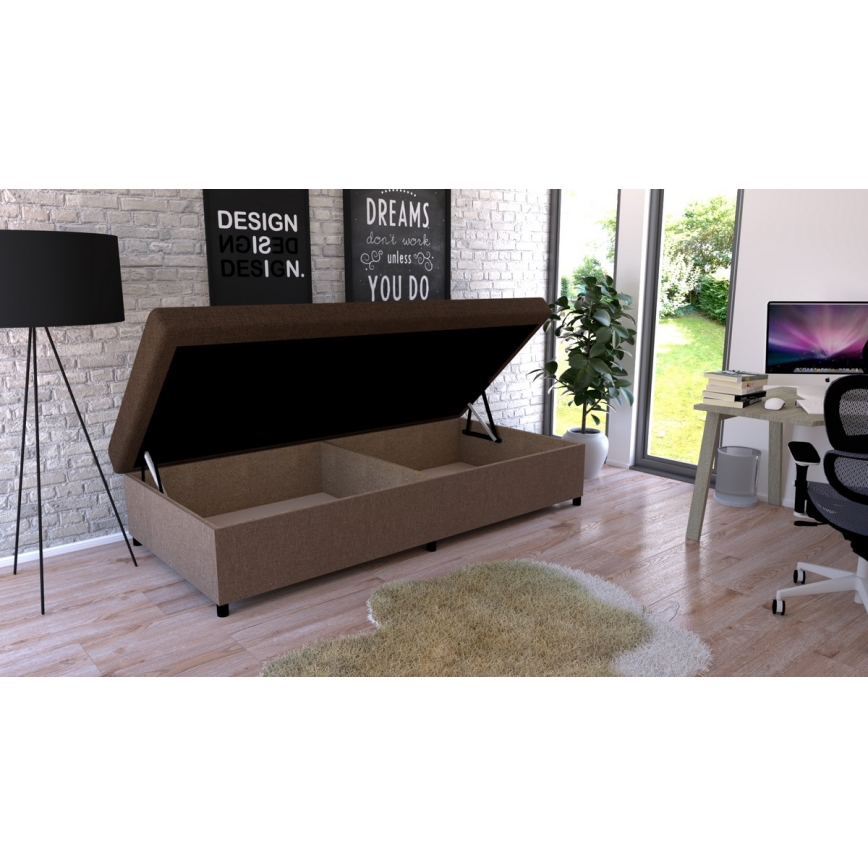 Polsterbett mit Stauraum CORY 80x200 Braun