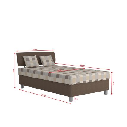 Polsterbett mit Stauraum und Matratze GEORGE 120x200 cm Braun