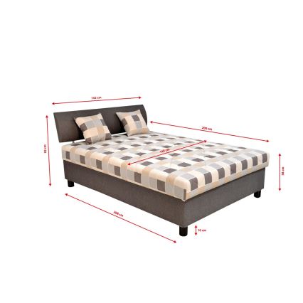 Polsterbett mit Stauraum und Matratze GEORGE 140x200 cm Braun