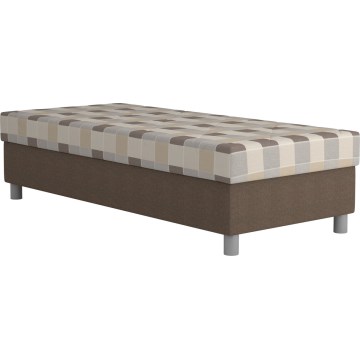 Polsterbett GEORGE 90x200 cm mit Stauraum und inklusive Matratze, braun