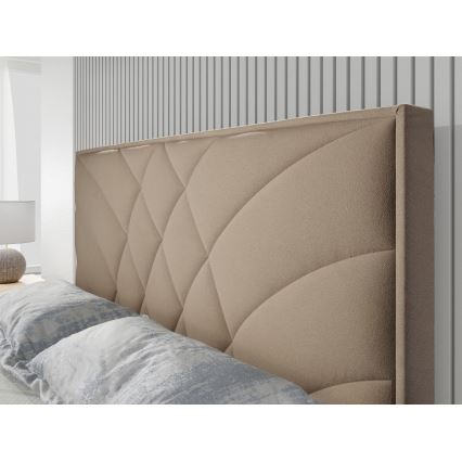 Polsterbett mit Matratzen und Stauraum GINA 140x200 cm Beige