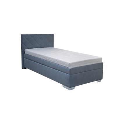 Polsterbett LANA mit Bettkasten und Matratze 90x200 cm, blau