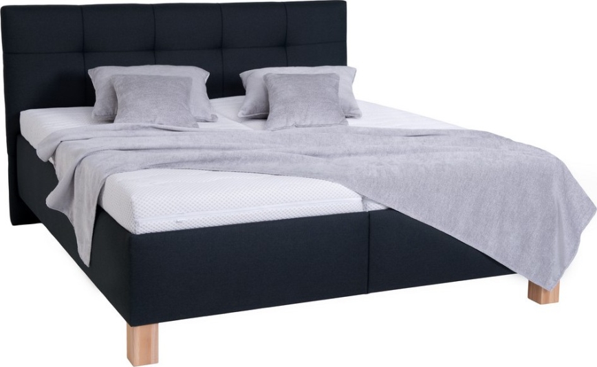 Polsterbett MARIA 160x200 cm mit Matratze und Stauraum, Anthrazit