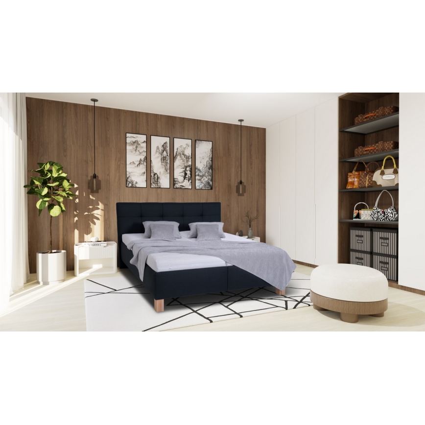 Polsterbett MARIA 160x200 cm mit Matratze und Stauraum, Anthrazit