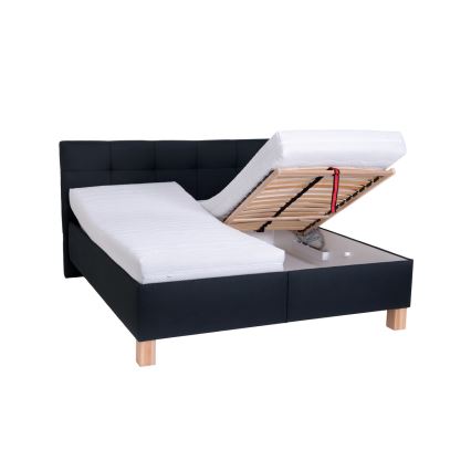 Polsterbett MARIA 160x200 cm mit Matratze und Stauraum, Anthrazit