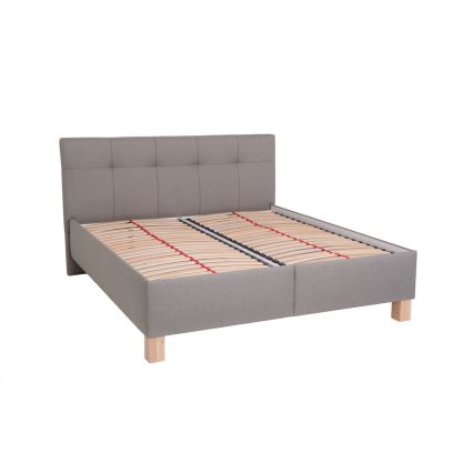 Polsterbett mit Matratze und Stauraum MARIA 160x200 cm Taupe