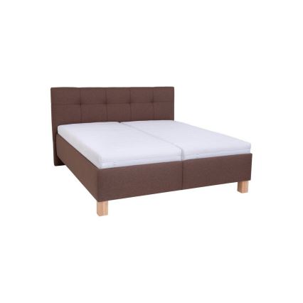 Polsterbett MARIA 180x200 cm mit Matratze und Bettkasten, Braun