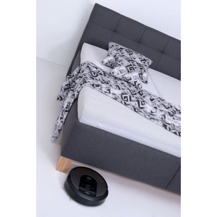 Polsterbett MARIA 180x200 cm mit Matratze und Bettkasten, grau