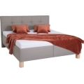 Polsterbett MARIA 180x200 cm mit Matratze und Bettkasten, taupe