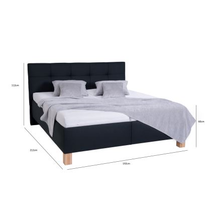 Polsterbett MARIA 180x200 cm mit Stauraum, ohne Matratze, Anthrazit