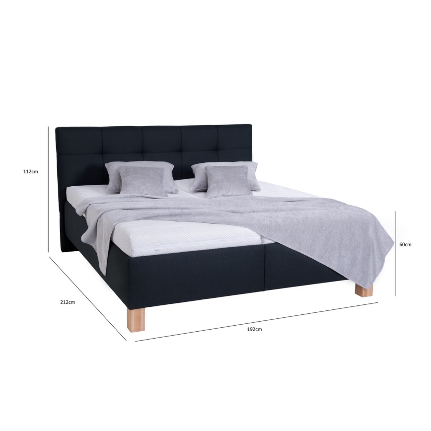 Polsterbett MARIA 180x200 cm mit Stauraum, ohne Matratze, Anthrazit