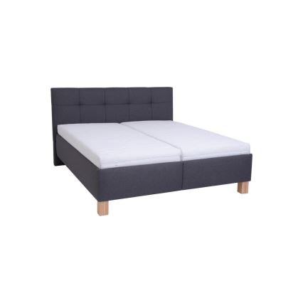 Polsterbett MARIA 180x200 cm mit Stauraum, ohne Matratze, grau