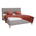 Polsterbett MARIA 180x200 cm mit Stauraum, ohne Matratze, taupe