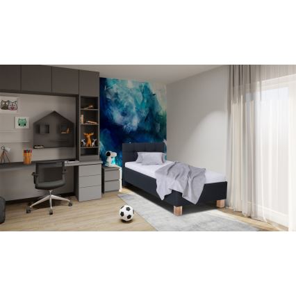Polsterbett mit Matratze und Stauraum MARIA ONE 90x200 cm Anthrazit