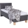 Polsterbett MARIA ONE 90x200 cm mit Matratze und Stauraum, grau