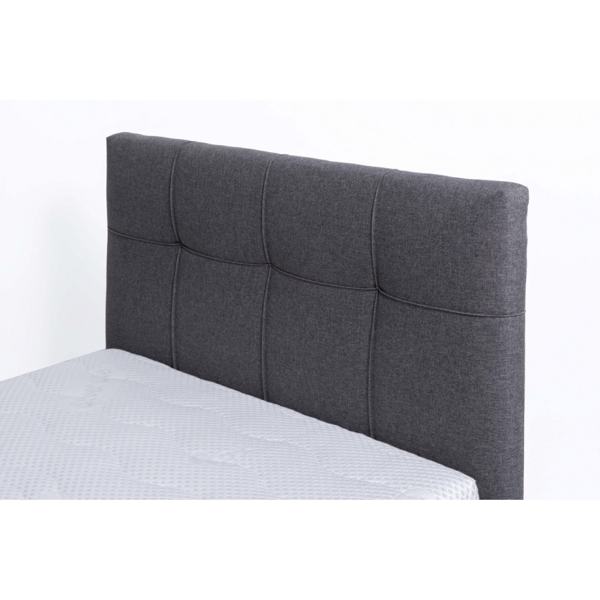 Polsterbett MARIA ONE 90x200 cm mit Matratze und Stauraum, grau