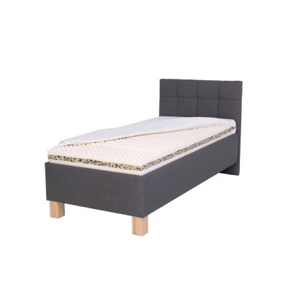 Polsterbett MARIA ONE 90x200 cm mit Matratze und Stauraum, grau