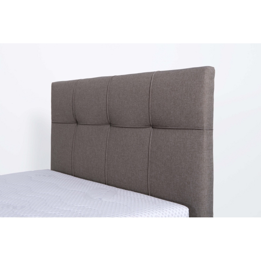 Polsterbett mit Matratze und Stauraum MARIA ONE 90x200 cm Taupe