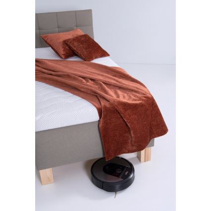 Polsterbett mit Matratze und Stauraum MARIA ONE 90x200 cm Taupe