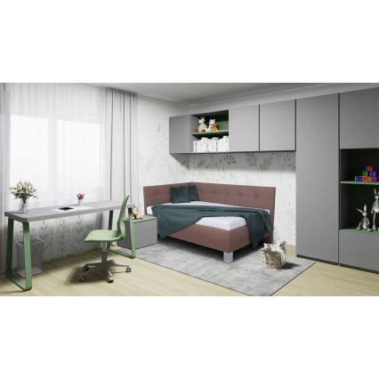 Polsterbett mit Matratze und Stauraum MARIA PETITE 120x200 cm Braun