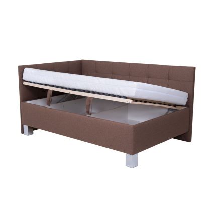 Polsterbett mit Matratze und Stauraum MARIA PETITE 120x200 cm Braun