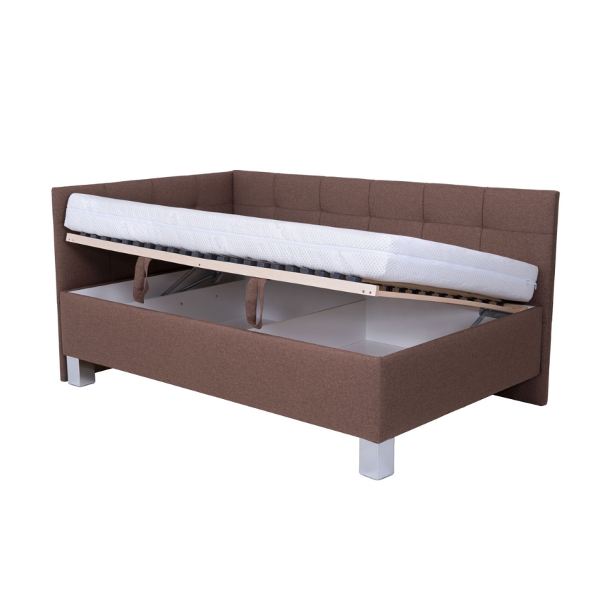 Polsterbett mit Matratze und Stauraum MARIA PETITE 120x200 cm Braun