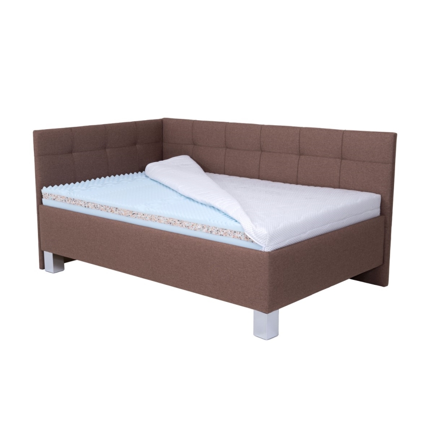 Polsterbett mit Matratze und Stauraum MARIA PETITE 120x200 cm Braun
