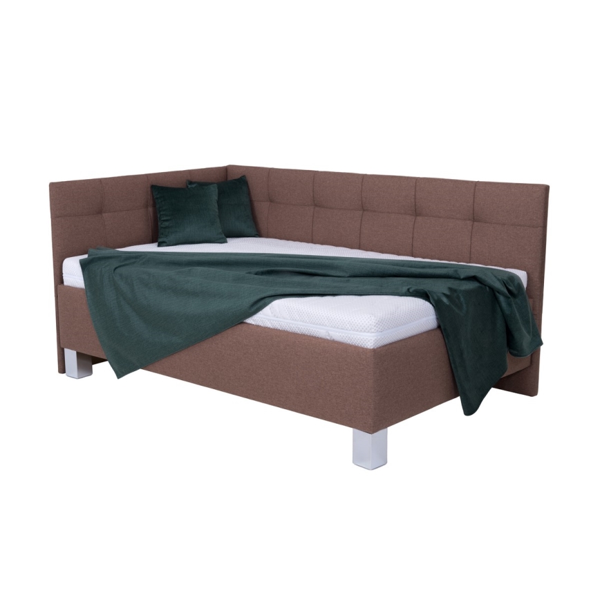 Polsterbett mit Matratze und Stauraum MARIA PETITE 120x200 cm Braun