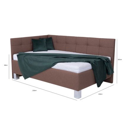 Polsterbett mit Matratze und Stauraum MARIA PETITE 120x200 cm Braun