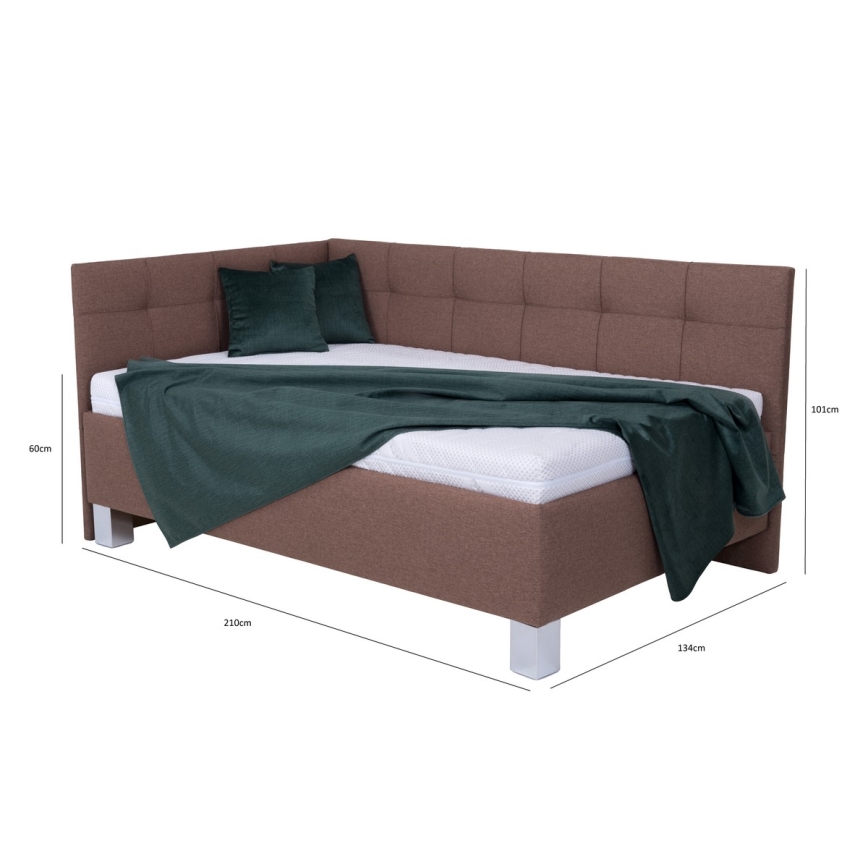 Polsterbett mit Matratze und Stauraum MARIA PETITE 120x200 cm Braun