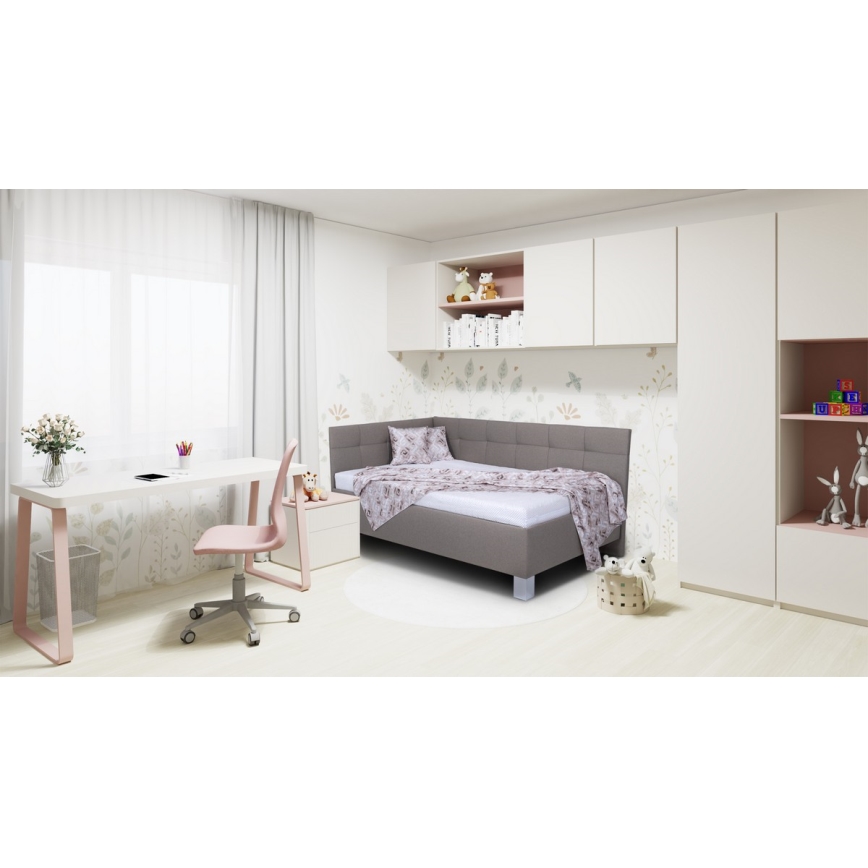 Polsterbett mit Matratze und Stauraum MARIA PETITE 120x200 cm Taupe