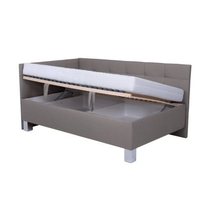 Polsterbett mit Matratze und Stauraum MARIA PETITE 120x200 cm Taupe