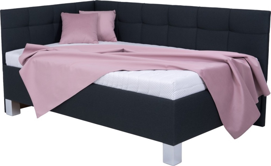 Polsterbett MARIA PETITE 120x200 cm mit Stauraum – ohne Matratze, Anthrazit