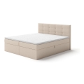 Polsterbett mit Matratzen, Topper und Stauraum EMBER 180x200 cm beige