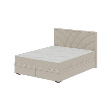 Polsterbett mit Matratzen und Stauraum GINA 140x200 cm Beige