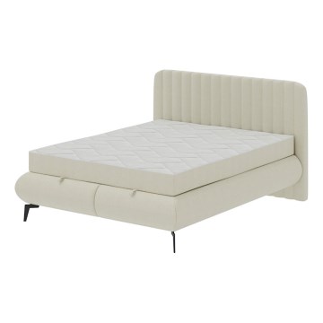 Polsterbett mit Matratzen und Topper mit Stauraum ALEXA 160x200 cm beige