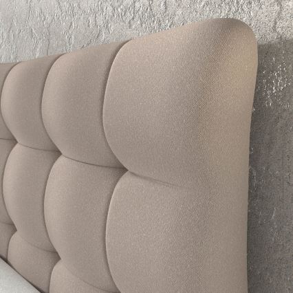 Polsterbett mit Matratzen und Topper SOFIA 180x200 cm beige