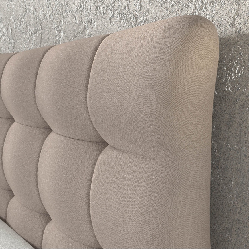 Polsterbett mit Matratzen und Topper SOFIA 180x200 cm beige