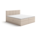 Polsterbett mit Matratzen und Topper sowie Stauraum EMBER 180x200 cm beige
