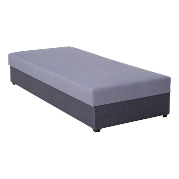 Polsterbett mit Stauraum JACOB XL, Belastbarkeit 130 kg, 90x200 cm, grau