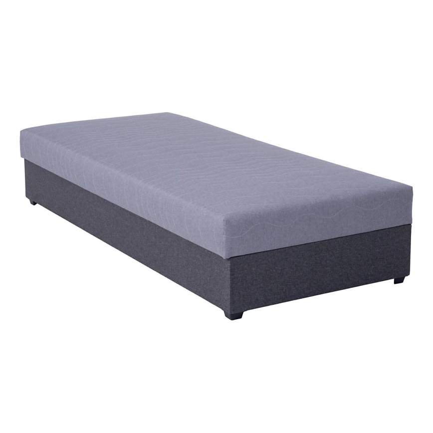Polsterbett mit Stauraum JACOB XL, Belastbarkeit 130 kg, 90x200 cm, grau