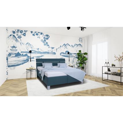 Polsterbett mit Stauraum ohne Matratze ALIS 160x200 cm petrol