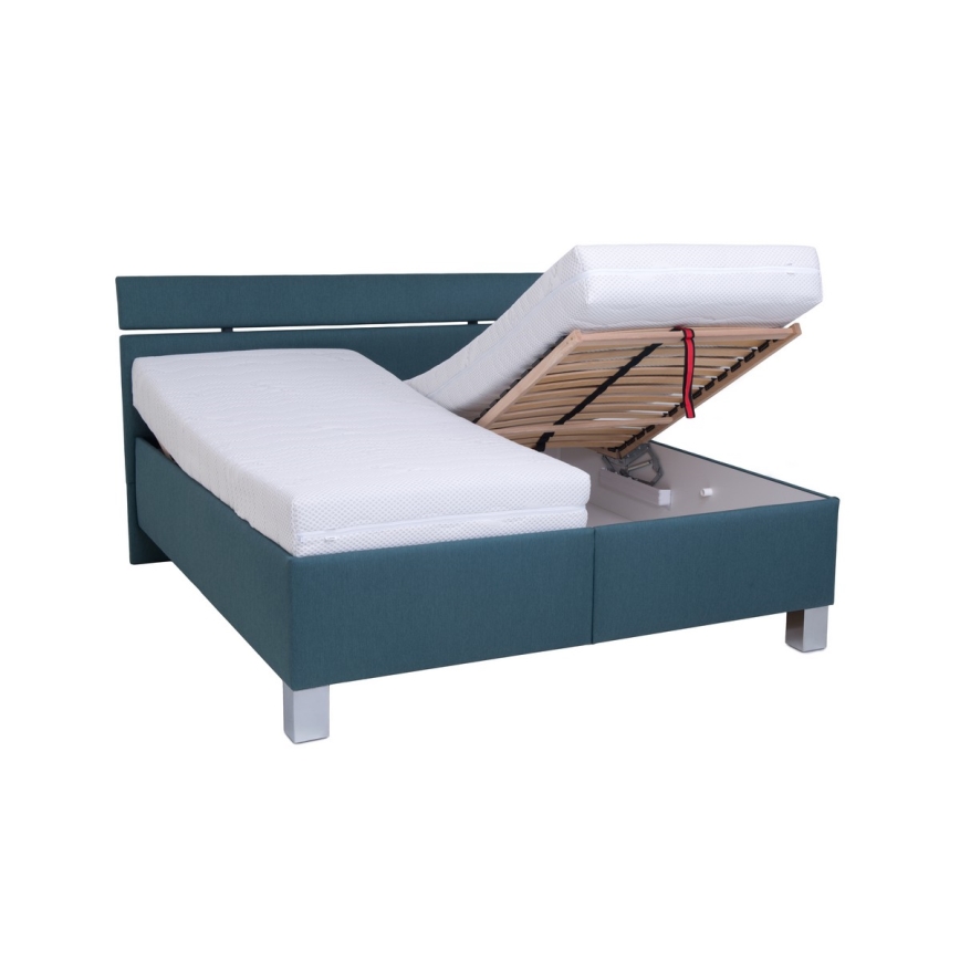 Polsterbett mit Stauraum ohne Matratze ALIS 160x200 cm petrol