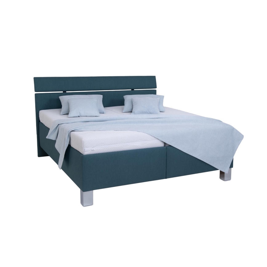 Polsterbett mit Stauraum ohne Matratze ALIS 160x200 cm petrol