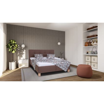 Polsterbett mit Stauraum ohne Matratze MARIA 180x200 cm braun
